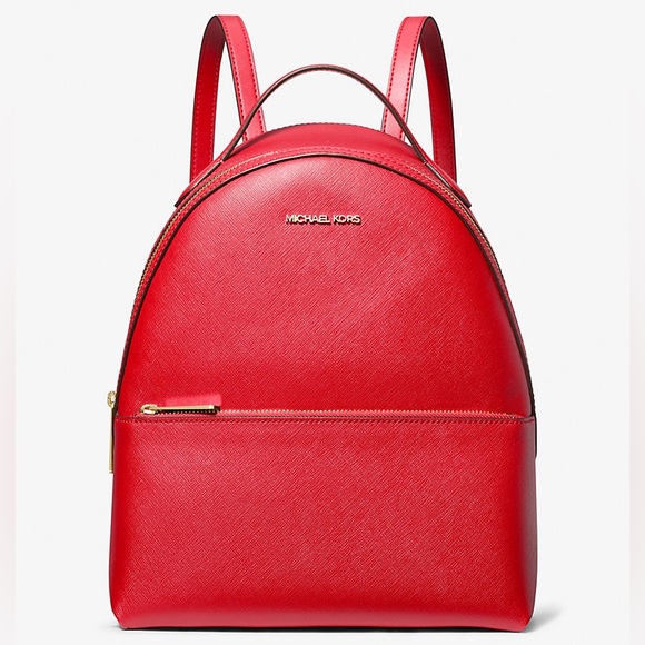 Michael Kors Handbags - Michael Kors Red Saffiano Leather Mini Backpack
